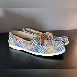 Sperry Topsider Women’s Madras Plaid Boat Shoes